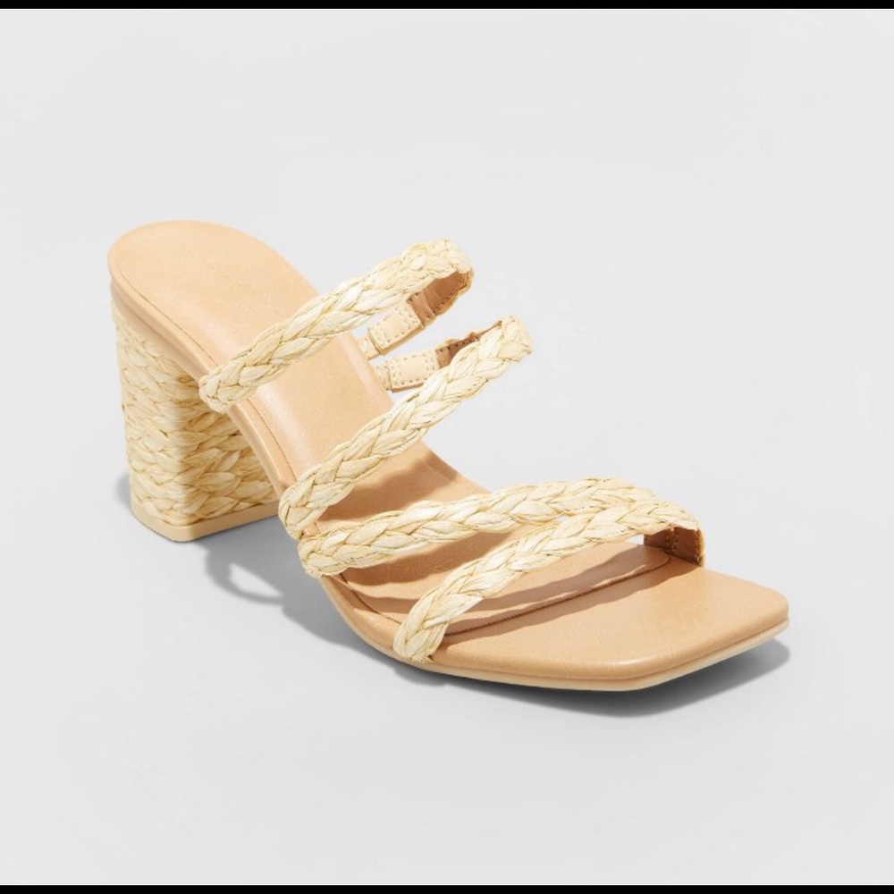 Raffia Strappy Sandals
